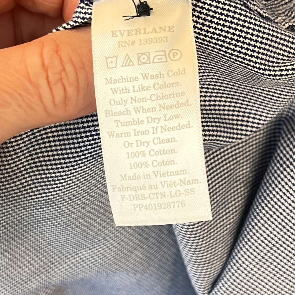 Everlane The Parklet Shirtdress Blue White Cotton Oversized Sz 0 - Picture 10 of 11